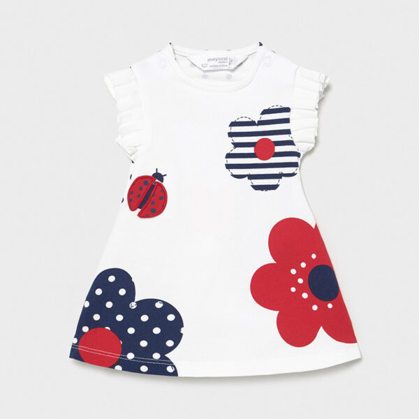 Rochie flori si pliuri new born fata