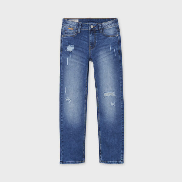 Pantaloni denim straight fit rupti baiat