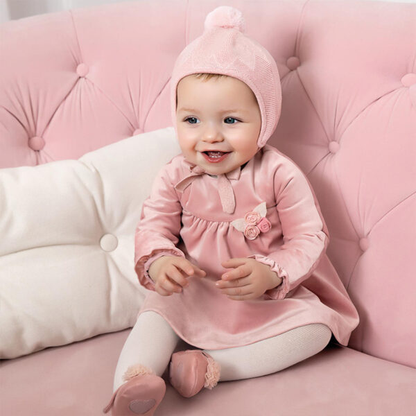 Rochie catifea new born fata - imagine 2