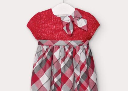 Rochie combinata cu tricot bebe fetita