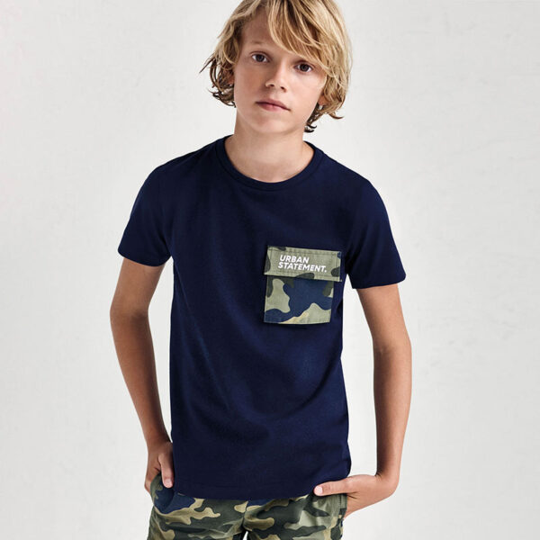 Tricou maneca scurta buzunar combinat baiat