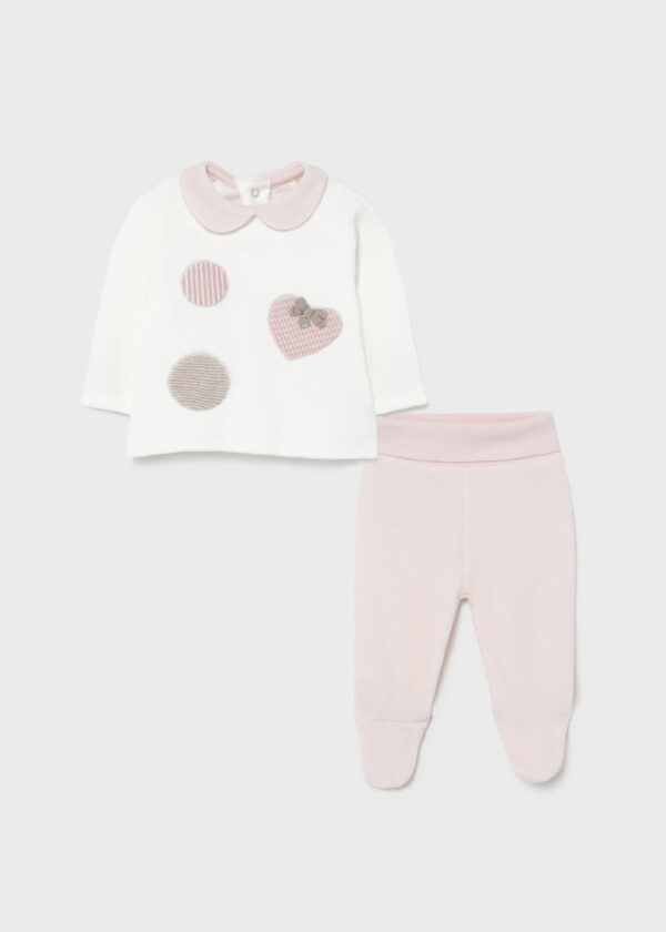 Set pantaloni cu botosei nou-nascut fata