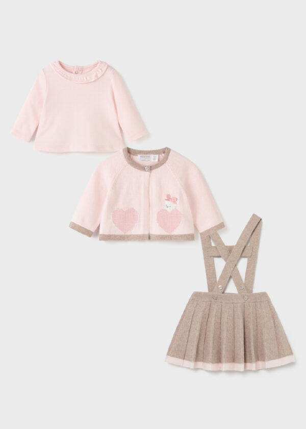 Set fusta tricot nou-nascut fata