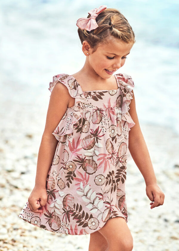 Rochie bumbac imprimeu fetita