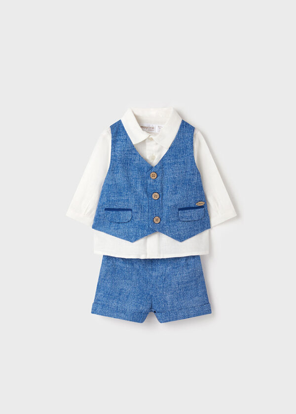 Set pantaloni scurti si vesta nou-nascut baiat
