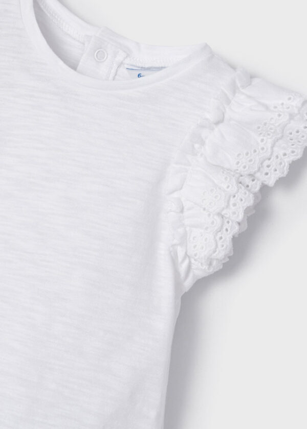 Tricou maneca volanas bebe fetita - imagine 3