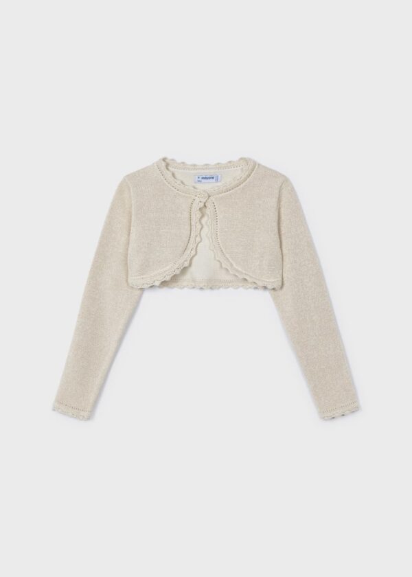 Bolero tricot din bumbac sustenabil pentru fetita