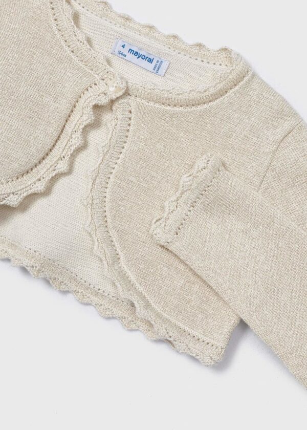 Bolero tricot din bumbac sustenabil pentru fetita - imagine 2