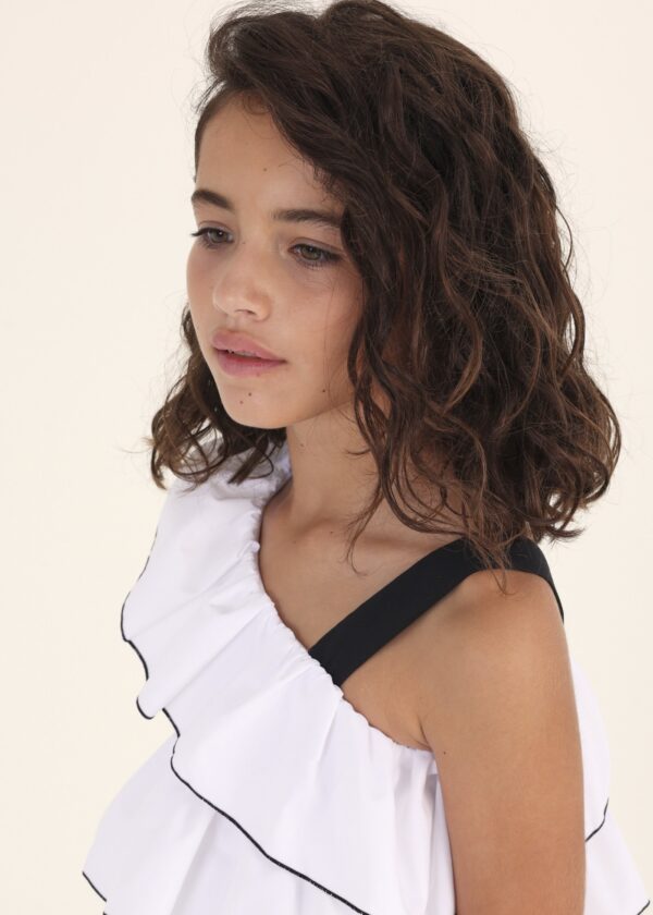 Bluza asimetrica cu volanas - imagine 3