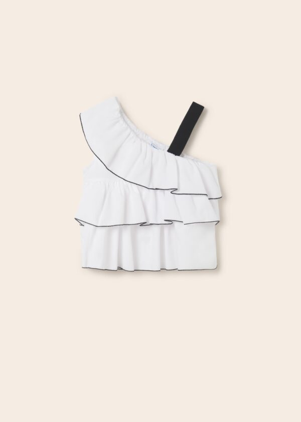 Bluza asimetrica cu volanas - imagine 4