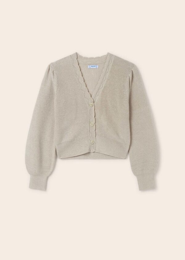 Cardigan tricot cu maneca bufanta - imagine 3