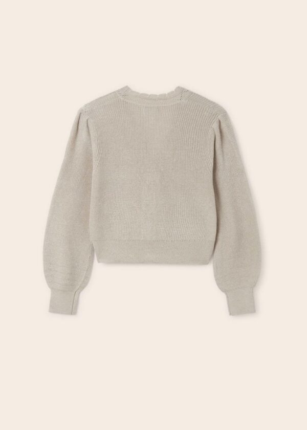 Cardigan tricot cu maneca bufanta - imagine 4