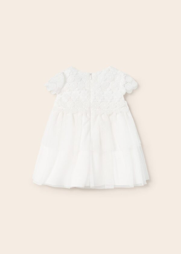 Rochie combinata ghipura si tul - imagine 3