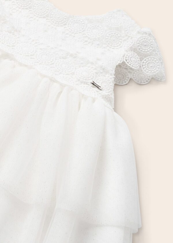 Rochie combinata ghipura si tul - imagine 2