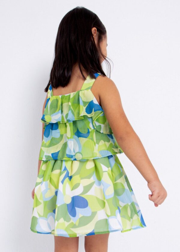 Rochie cu bretele imprimata din sifon - imagine 2