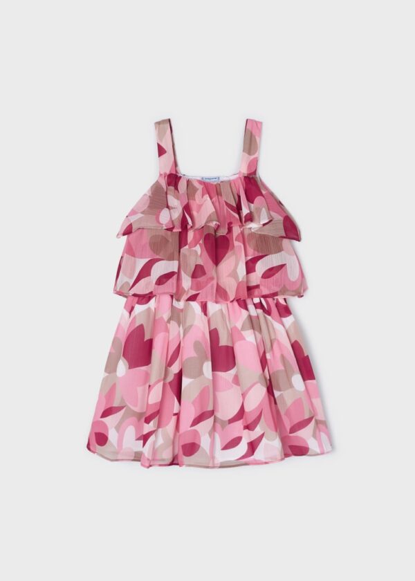 Rochie cu bretele imprimata din sifon - imagine 4