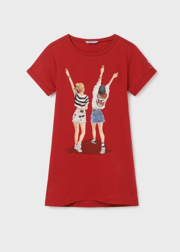 Rochie cu motiv imprimat si deschidere posterioara - imagine 3