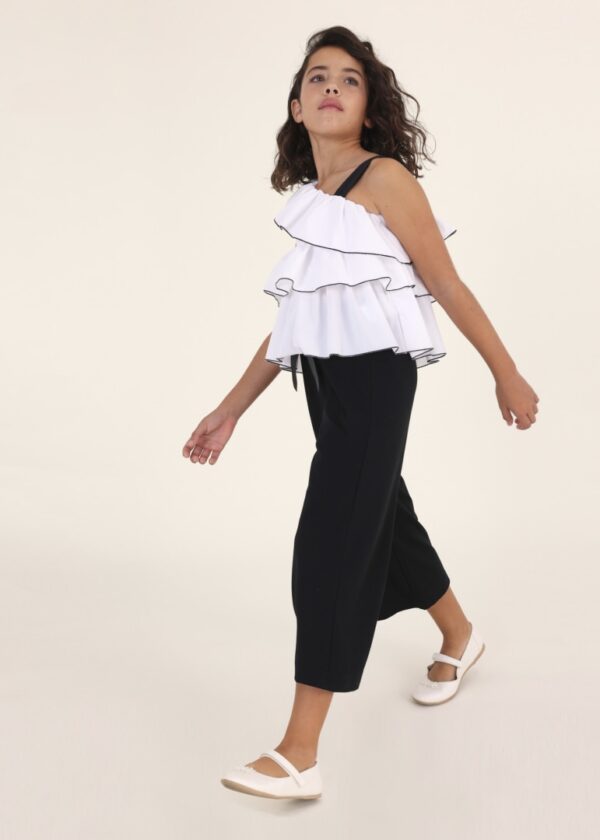 Pantaloni cropped cu fundita