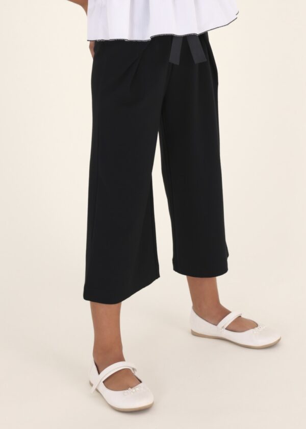 Pantaloni cropped cu fundita - imagine 2