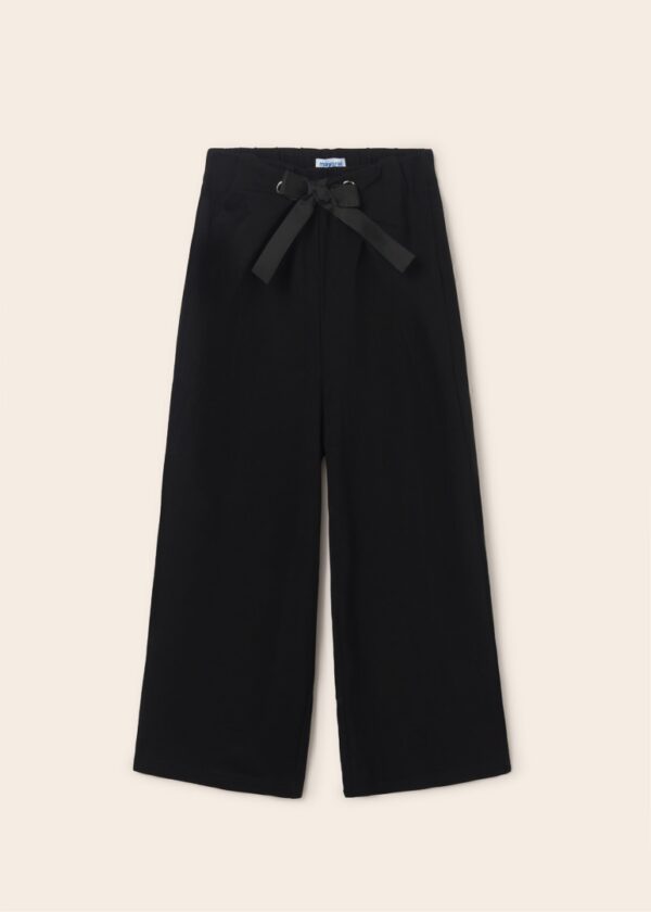 Pantaloni cropped cu fundita - imagine 3