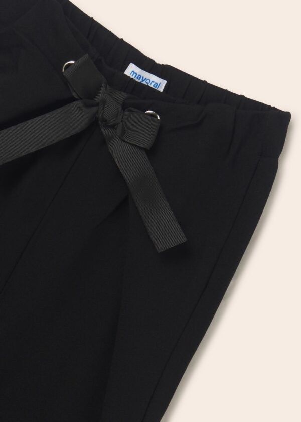Pantaloni cropped cu fundita - imagine 4