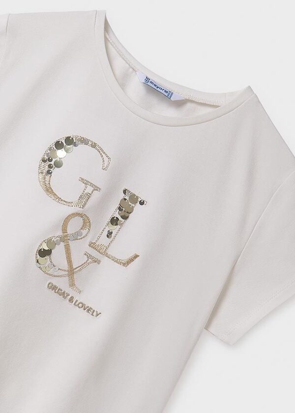 Tricou litere metalizate basic fata - imagine 2