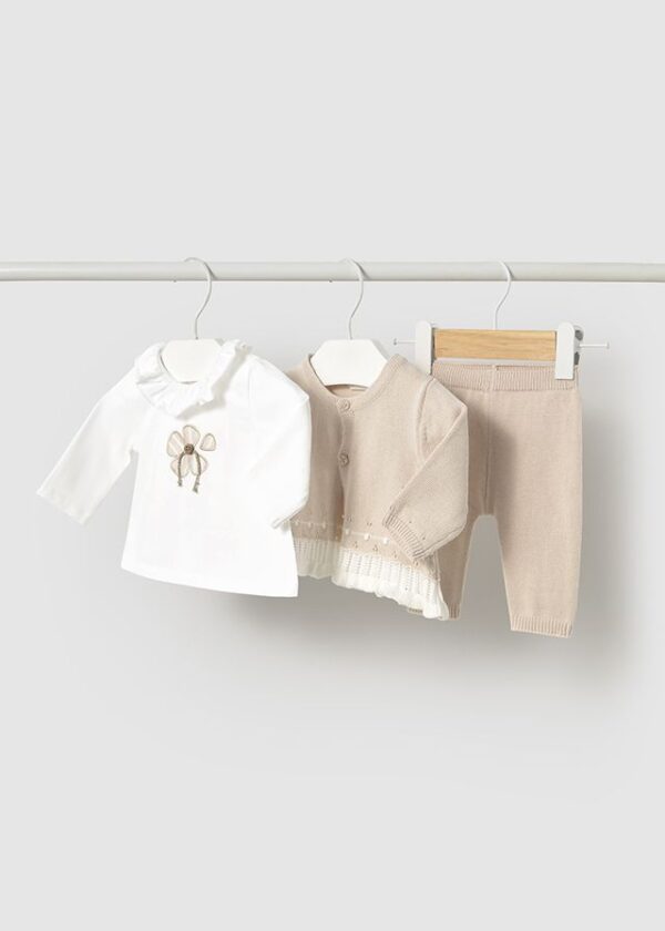Set 3 piese tricot nou-nascut