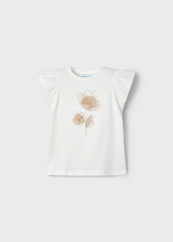 Tricou flori relief fetita