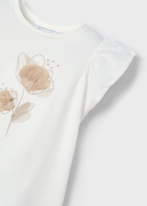 Tricou flori relief fetita - imagine 2