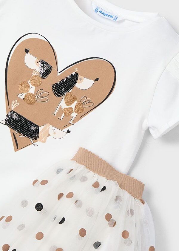 Set fusta tul si tricou fetita - imagine 2