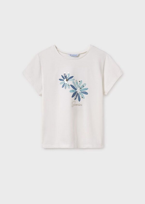 Tricou brodat floare fata - imagine 3