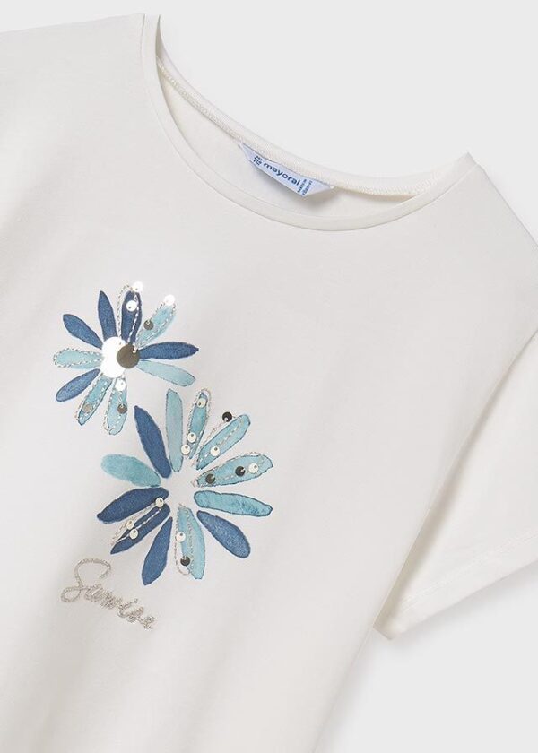 Tricou brodat floare fata - imagine 2