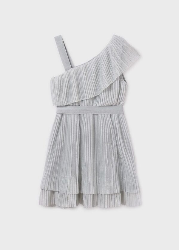 Rochie asimetrica plisata fata