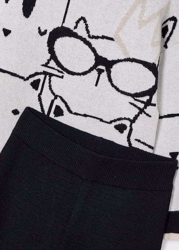 Set pantaloni si pulover imprimeu fetita - imagine 2