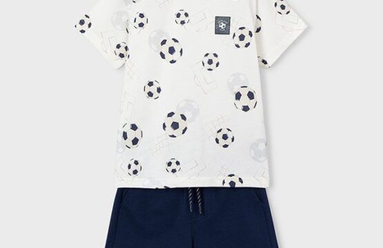 Set bermude si tricou imprimat baiat