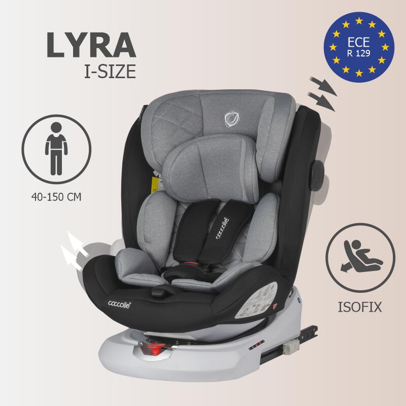 Scaun auto iSize 40-150 cm Coccolle Lyra Greystone