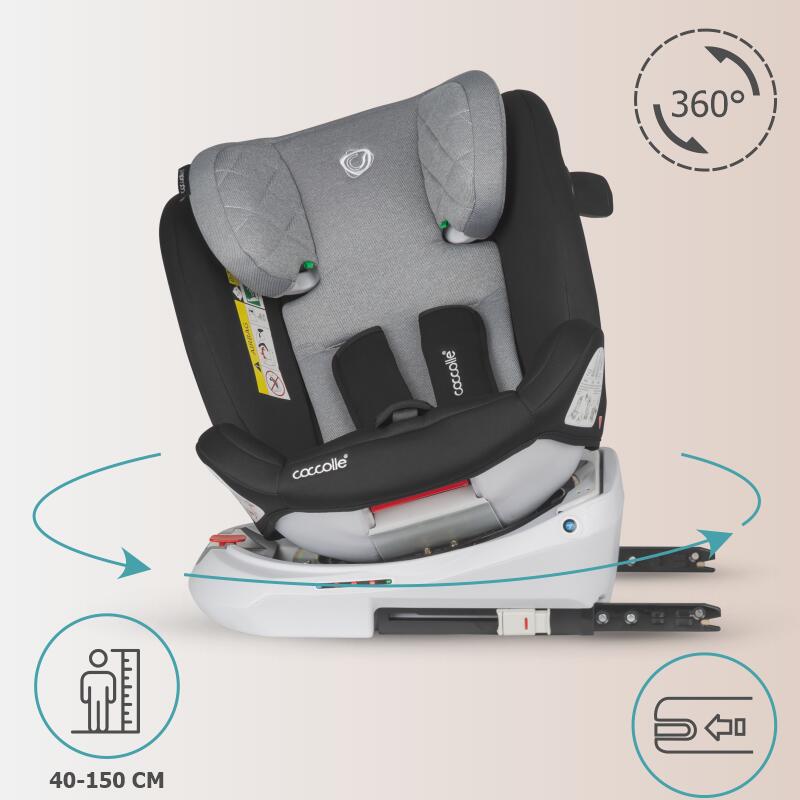 Scaun auto iSize 40-150 cm Coccolle Lyra Greystone - imagine 4
