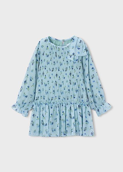 Rochie plisata cu imprimeu fetita - imagine 4