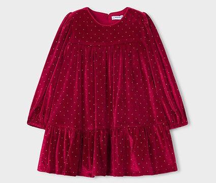 Rochie din catifea cu elastic de par fetita