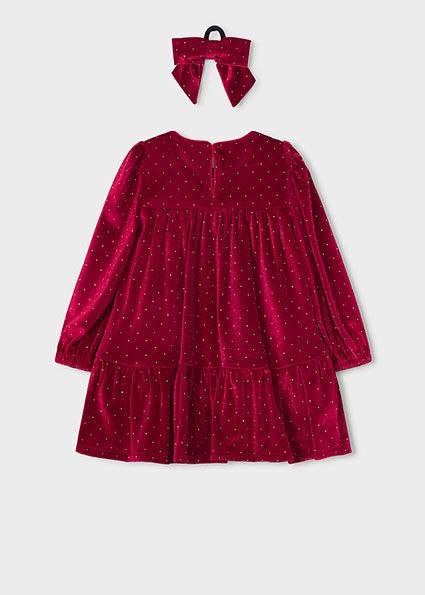 Rochie din catifea cu elastic de par fetita - imagine 2