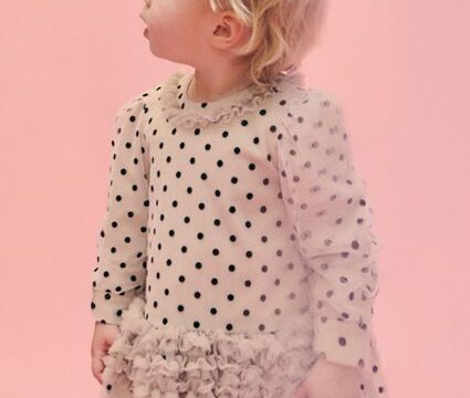 Rochie Din Tul Cu Buline Fetita