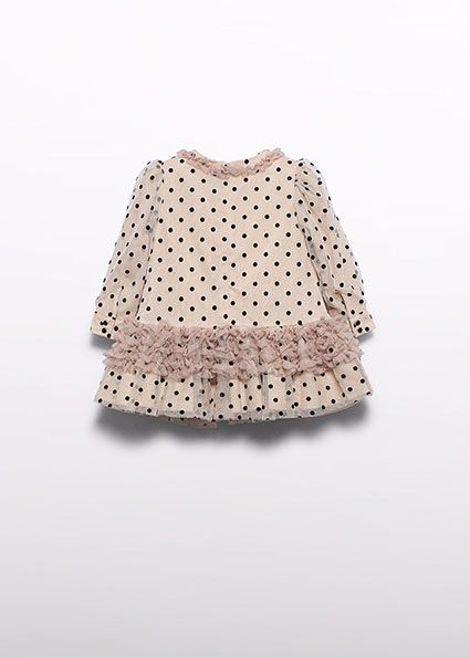 Rochie Din Tul Cu Buline Fetita - imagine 3