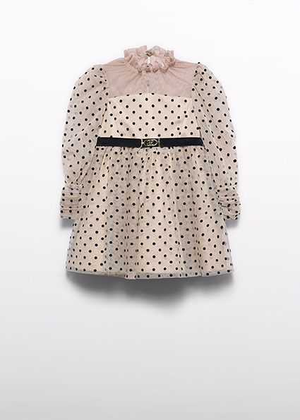 Rochie Din Tul Cu Buline Fata - imagine 3