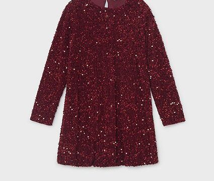 Rochie din catifea cu paiete fata