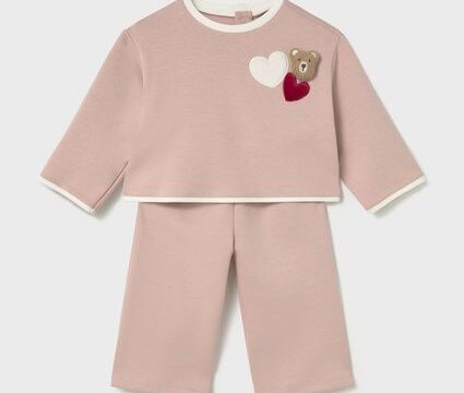Set pantaloni si pulover brodat