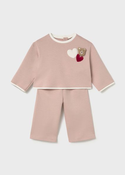 Set pantaloni si pulover brodat