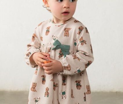 Rochie cu funda si imprimeu