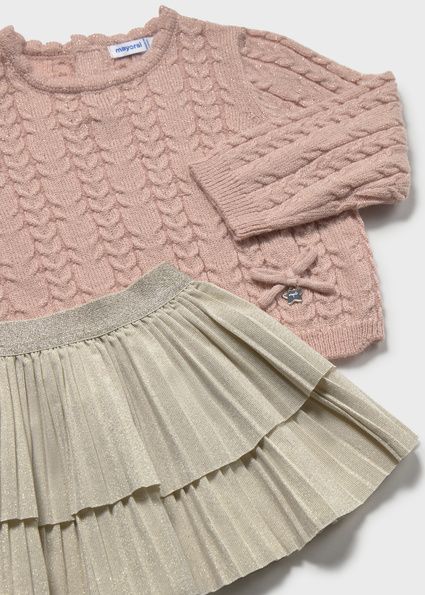 Set fusta cu volane si pulover bebe - imagine 2