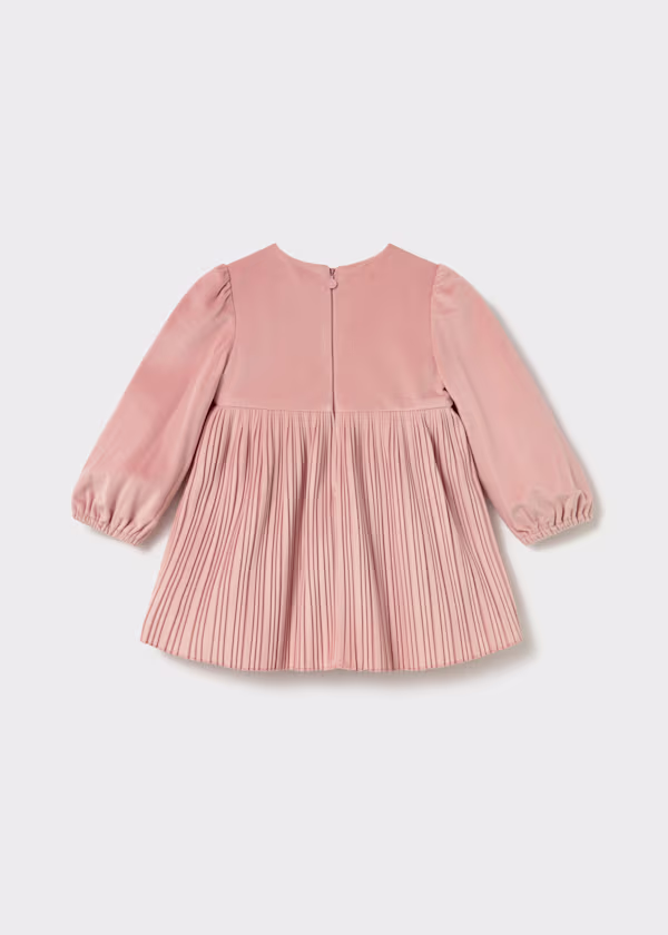 Rochie catifea cu pliuri bebe - imagine 3